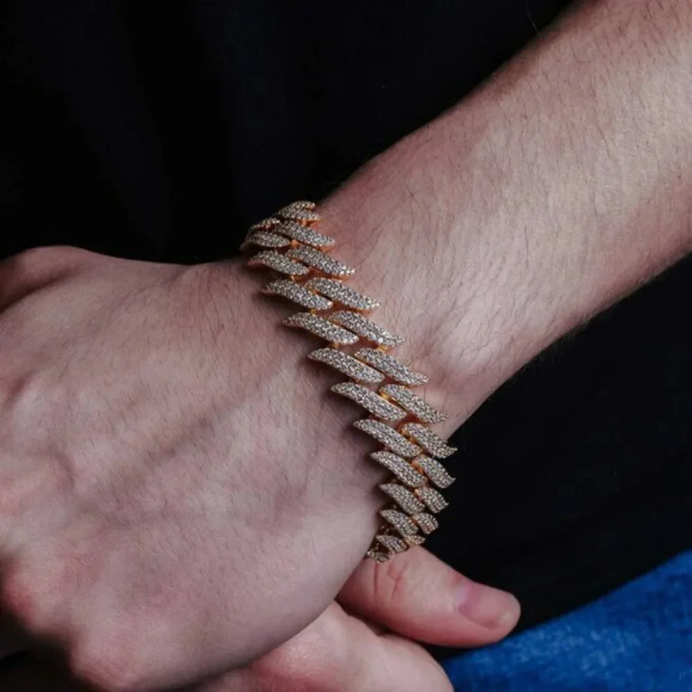 New 925 Sterling Silver CZ Encrusted Spike Barbed Wire Bracelet 8